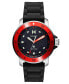 ფოტო #2 პროდუქტის Men's Cali Diver Black Silicone Watch 40MM