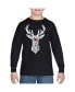 ფოტო #1 პროდუქტის Boy's Word Child Art Long Sleeve T-shirt - Santa's Reindeer