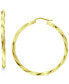 ფოტო #1 პროდუქტის Twist Hoop Earrings in 18k Gold-Plated Sterling Silver, Created for Macy's