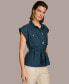 Фото #3 товара Women's Belted Cap-Sleeve Jacket