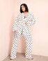 ASOS LUXE Curve co-ord tailored suit trousers in spot print