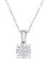 Фото #1 товара Diamond Round Cluster 18" Pendant Necklace (1/2 ct. t.w.) in 14k White Gold