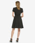 ფოტო #3 პროდუქტის Women's Crewneck Short-Sleeve A-Line Dress