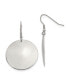 Stainless Steel Polished Disc Dangle Shepherd Hook Earrings