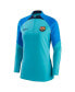 Women's Turquoise Barcelona Strike Drill Raglan Performance Quarter-Zip Top