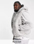 French Connection Plus puffer gilet with hood in light grey