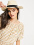 ASOS DESIGN straw fedora hat with black band in natural