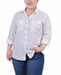 Фото #1 товара Plus Size 3/4 Roll Tab Blouse with Pockets