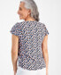 Фото #4 товара Petite Printed Flutter-Sleeve Top