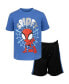 Фото #1 товара Комплект для мальчиков Marvel Spider-Man Футболка с графическим принтом и шорты из сетки, голубые/черные