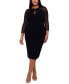 Фото #1 товара Plus Size Embellished-Sleeve Bodycon Dress