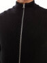 Only & Sons full zip ribbed jumper in Black