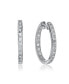 ფოტო #1 პროდუქტის Sterling Silver Cubic Zirconia Round Huggie Shape Hoop Earring