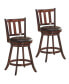 Фото #1 товара Set of 2 25'' Swivel Bar stool Leather Padded Dining Pub