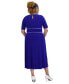 Фото #3 товара Women's Contrast-Trim Short-Sleeve Midi Dress