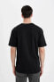 Erkek T-shirt Siyah C5824ax/bk81
