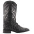 Ferrini Bronco Pirarucu Square Toe Cowboy Mens Black Dress Boots 43393-04