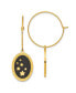 ფოტო #1 პროდუქტის Stainless Steel Yellow Enameled Stars Dangle Hoop Earrings