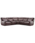 Фото #5 товара Dextan Leather 6-Pc. Sectional with 3 Power Recliners and 1 USB Console, Created for Macy's