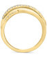 ფოტო #4 პროდუქტის EFFY® Diamond Baguette & Round Multirow Crossover Ring (5/8 ct. t.w.) in 14k Gold