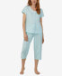 Фото #1 товара Women's Cap Sleeve 2-Pc. Capri Pajama Set
