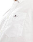 GANT shield logo short sleeve cotton linen shirt in white