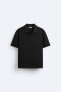 Textured polo shirt with ribbed trims