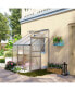 Фото #2 товара 6' x 4' Walk-in Garden Polycarbonate Greenhouse Kit Adjustable Clear