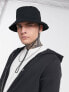 Фото #4 товара ASOS DESIGN wide brim safari bucket hat in black with tie drawcord