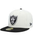 ფოტო #4 პროდუქტის Men's Cream and Black Las Vegas Raiders Chrome Collection 59FIFTY Fitted Hat