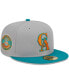 Фото #1 товара Men's Gray, Teal California Angels Cooperstown Collection 59FIFTY Fitted Hat