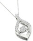Twinkling Diamond Star diamond Wishbone 18" Pendant Necklace (1/5 ct. t.w.) in 10k White Gold