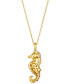 Фото #2 товара Le Vian ombré® Multi-Gemstone (1/4 ct. t.w.) & Chocolate Ombré Diamond (1/2 ct. t.w.) Seahorse Pendant Necklace in 14k Gold, 18" + 2" extender
