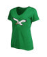 Women's Kelly Green Distressed Philadelphia Eagles Plus Size Retro Logo T-shirt