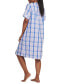 Women's Short-Sleeve Plaid Grip Robe