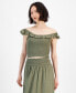 ფოტო #1 პროდუქტის Women's Ruffle-Neck Smocked Tank Top, Created for Macy's