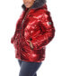 Фото #6 товара Plus Size Metallic Puffer Coat with Hoodie