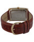 ფოტო #2 პროდუქტის Men's 43x30 mm Brown Vintage Like Tank Leather Strap Watch