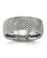 ფოტო #1 პროდუქტის Titanium Polished and Textured Wedding Band Ring