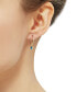 ფოტო #2 პროდუქტის Evil Eye Glass Bead Dangle Hoop Earrings in 10k Gold