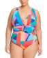 Фото #1 товара Plus Size Ruched One-Piece Swimsuit