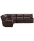 Фото #6 товара Binardo 136" 6 Pc Zero Gravity Leather Sectional with 2 Power Recliners and 1 Console, Created for Macy's