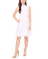 ფოტო #1 პროდუქტის Petite High-Neck Panel-Front Sleeveless Shift Dress