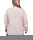 ფოტო #2 პროდუქტის Plus Size Long Sleeve Textured Knit Top