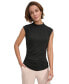 Фото #1 товара Petite Ruched High-Neck Sleeveless Top