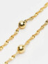 Фото #2 товара ASOS DESIGN 14k gold plated short necklace with ball and twist chain detail