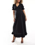 Фото #4 товара Nobody's Child Maternity Delilah puff sleeve midi dress in black