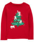 Kid Christmas Tree Long-Sleeves Graphic Tee S