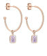Glittering round bronze earrings 2in1 TJ-0067-E-25