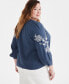 Фото #2 товара Plus Size Embroidered Peasant Top, Created for Macy's